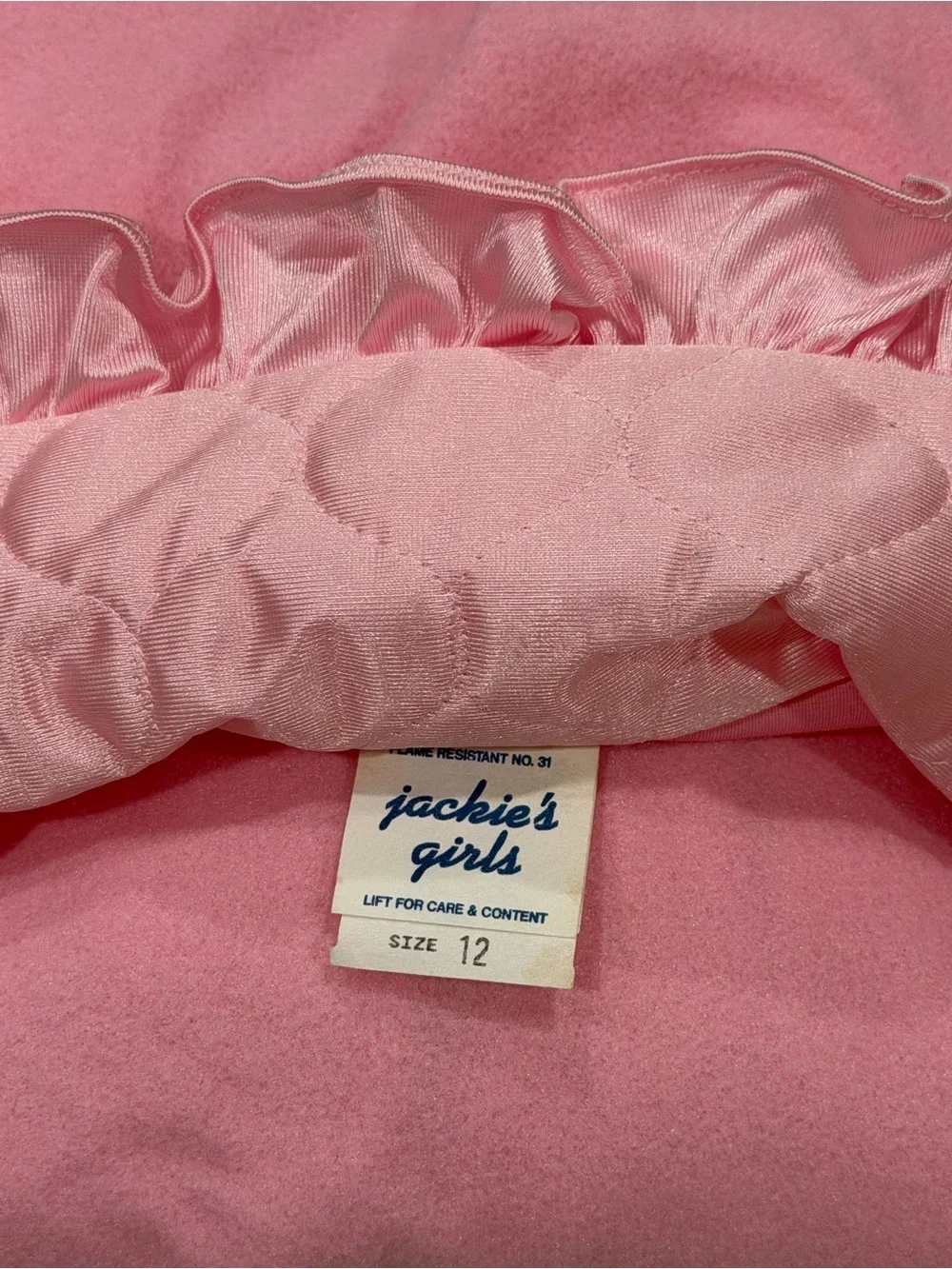 1990s Vintage Jackie's Girls Fleece Robe Satin Girls Sz 12 USA 90s Deadstock